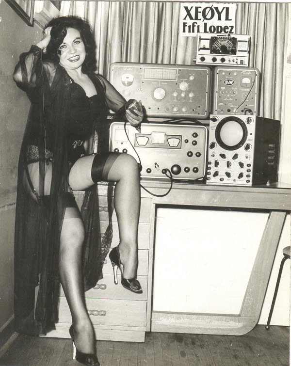 Fifi López showing of her… equipment.