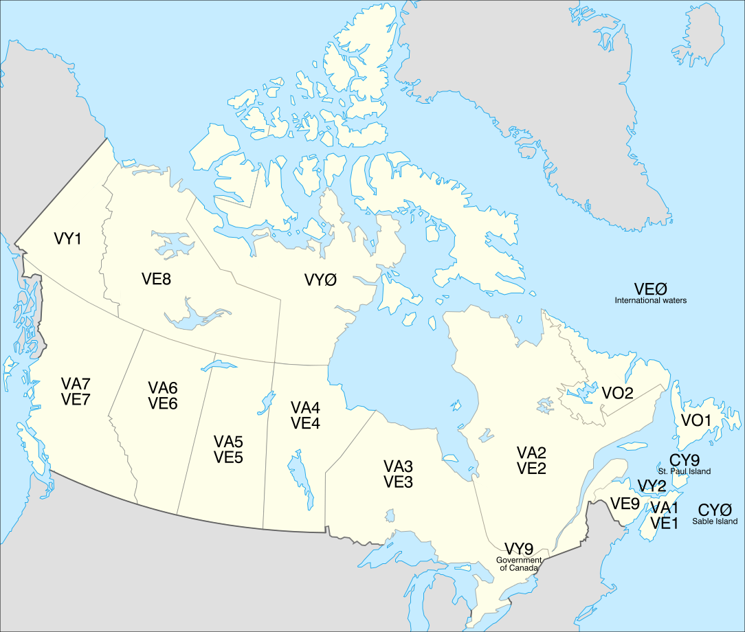 Canadian prefixes in relation to the provinces and territories Source: Wikipedia.com